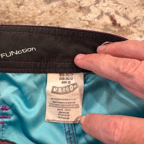 Volcom Pure Function Board Shorts Mens 26 Light Blue Swim Trunks Beach Ocean R12 - Picture 8 of 16